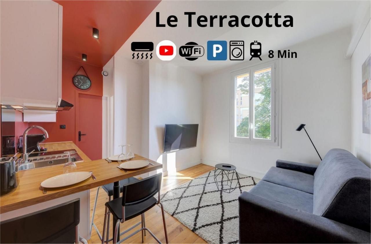 Terracotta-T2-Clim-Parking Gratuit Prive Apartman Pierre-Bénite Kültér fotó